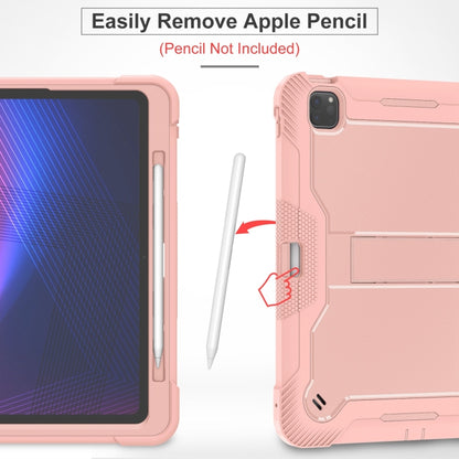 For iPad Pro 13 2024 Shockproof Silicone Hybrid PC Tablet Case with Holder(Rose Gold) - iPad Pro 13 2024 Cases by buy2fix | Online Shopping UK | buy2fix