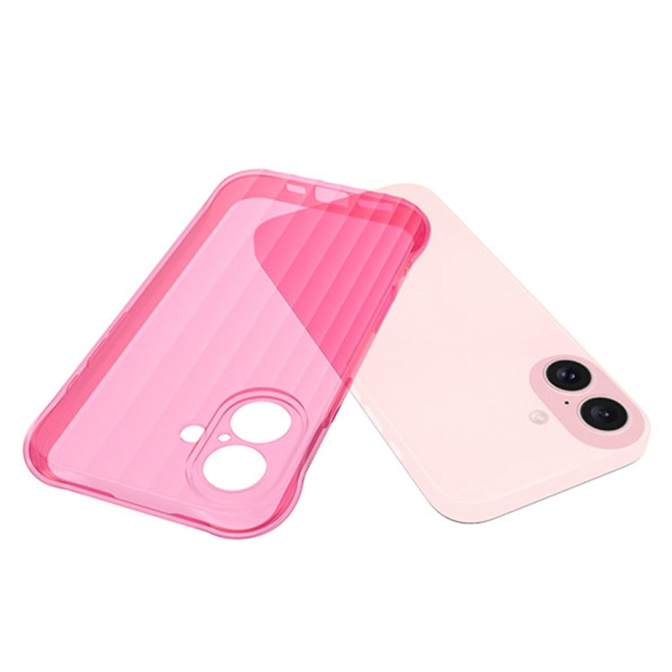 For iPhone 16 Water Ripple Fine Hole TPU Phone Case(Pink) - iPhone 16 Cases by buy2fix | Online Shopping UK | buy2fix