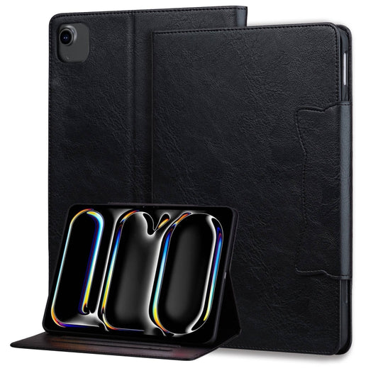 For iPad Air 11 2024 / Air 5 / Air 4 Cat Buckle Leather Smart Tablet Case(Black) - iPad Air 11 2024 Cases by buy2fix | Online Shopping UK | buy2fix