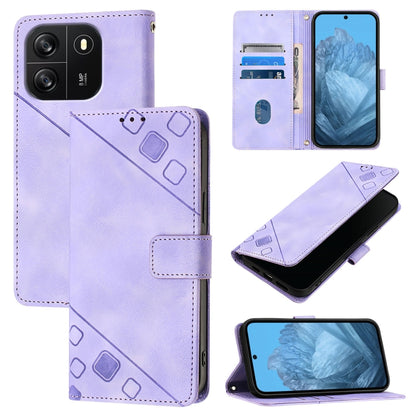 For Blackview Wave 6C Skin Feel Embossed Leather Phone Case(Light Purple) - More Brand by buy2fix | Online Shopping UK | buy2fix