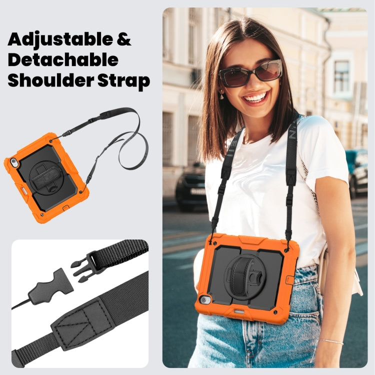 For iPad Air 11 2024 Silicone Hybrid PC Tablet Case with Shoulder Strap(Orange) - iPad Air 11 2024 Cases by buy2fix | Online Shopping UK | buy2fix