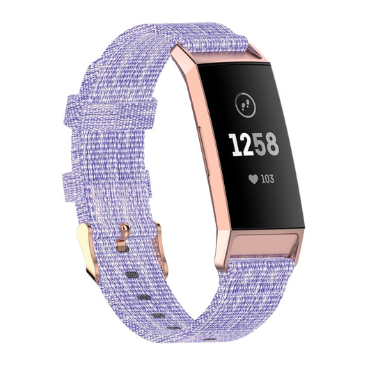 For Fitbit Charge 4 / Charge 3 / Charge3 SE Braided Nylon Watch Band Plastic Head, Size: Free Size(Purple) - Watch Bands by buy2fix | Online Shopping UK | buy2fix