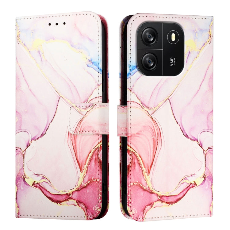 For Blackview Wave 6C PT003 Marble Pattern Flip Leather Phone Case(Rose Gold) - More Brand by buy2fix | Online Shopping UK | buy2fix