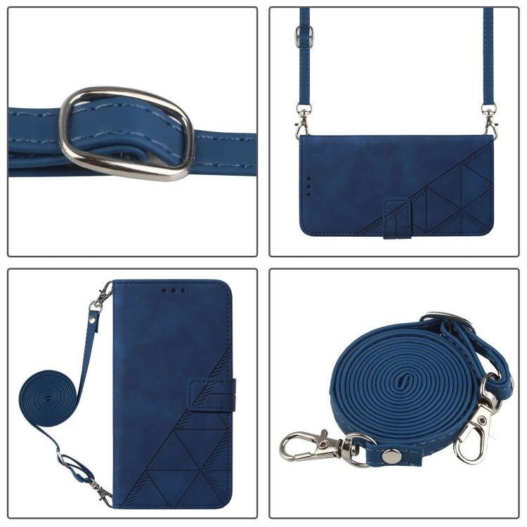 For Blackview A53 Crossbody 3D Embossed Flip Leather Phone Case(Blue) - More Brand by buy2fix | Online Shopping UK | buy2fix