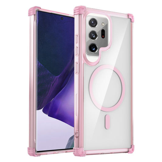 For Samsung Galaxy Note20 Ultra Transparent MagSafe Magnetic Phone Case(Pink) - Galaxy Note20 Ultra Cases by buy2fix | Online Shopping UK | buy2fix