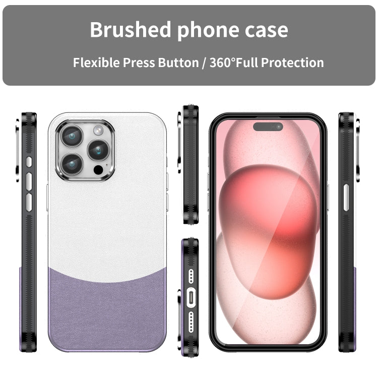 For iPhone 16 Pro Max Leather Texture MagSafe Magnetic TPU + PC Phone Case(Light Purple) - iPhone 16 Pro Max Cases by buy2fix | Online Shopping UK | buy2fix