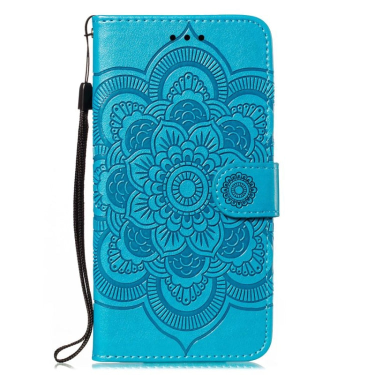 For Xiaomi Redmi K70 Sun Mandala Embossing Pattern Phone Leather Case(Blue) - K70 Cases by buy2fix | Online Shopping UK | buy2fix