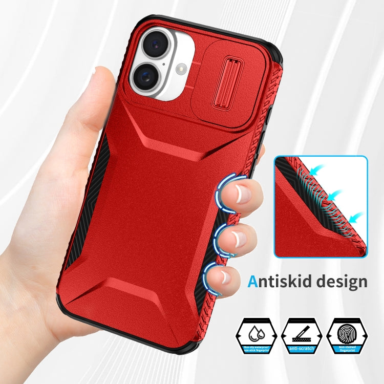 For iPhone 16 Plus Sliding Camshield Phone Case(Red) - iPhone 16 Plus Cases by buy2fix | Online Shopping UK | buy2fix