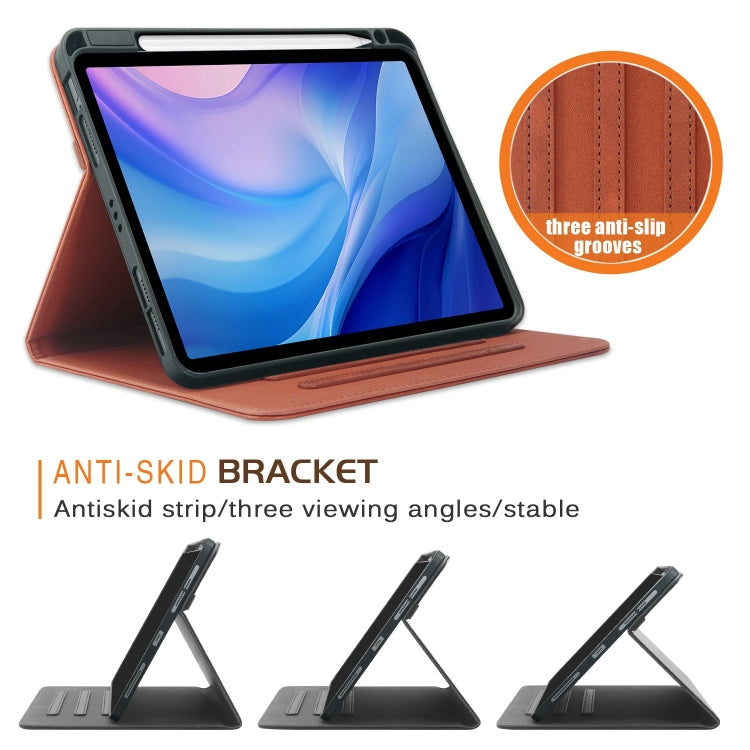 For iPad Air 11 2024 / Pro 11 2022 Front Stand Smart TPU Leather Tablet Case(Brown) - iPad Air 11 2024 Cases by buy2fix | Online Shopping UK | buy2fix