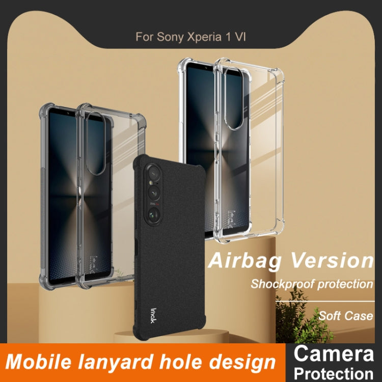 For Sony Xperia 1 VI imak Shockproof Airbag TPU Phone Case(Matte Black) - Sony Cases by imak | Online Shopping UK | buy2fix