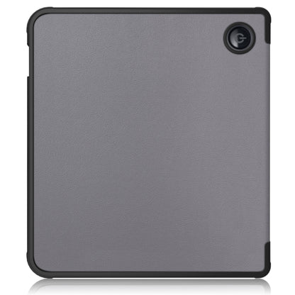 For Kobo Libra Colour 2024 Solid Color Deformation TPU Leather Smart Tablet Case(Grey) - Others by buy2fix | Online Shopping UK | buy2fix