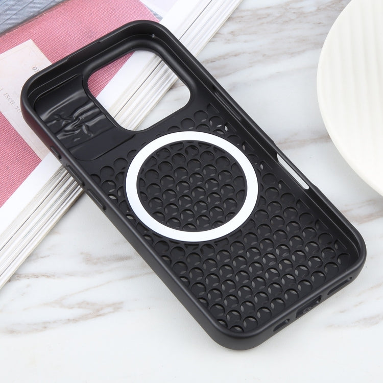 For iPhone 16 Pro Max Pure Color Honeycomb Aromatherapy MagSafe Phone Case(Black) - iPhone 16 Pro Max Cases by buy2fix | Online Shopping UK | buy2fix