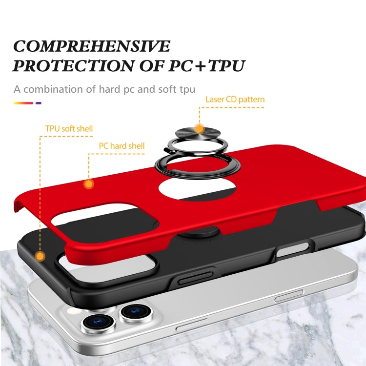 For iPhone 16 Pro Magnetic Ring Holder Phone Case(Red) - iPhone 16 Pro Cases by buy2fix | Online Shopping UK | buy2fix