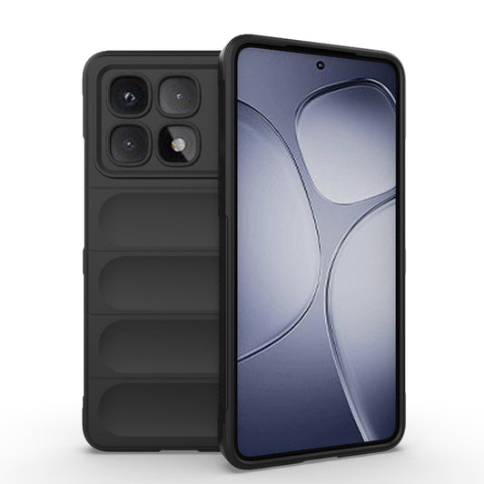 For Redmi K70 Ultra Global Magic Shield TPU + Flannel Phone Case(Black) - Xiaomi Cases by buy2fix | Online Shopping UK | buy2fix