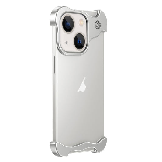 For iPhone 14 Plus Aromatherapy Alloy Frameless Phone Case(Silver) - iPhone 14 Plus Cases by buy2fix | Online Shopping UK | buy2fix