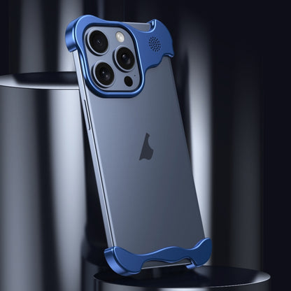 For iPhone 15 Aromatherapy Alloy Frameless Phone Case(Blue) - iPhone 15 Cases by buy2fix | Online Shopping UK | buy2fix