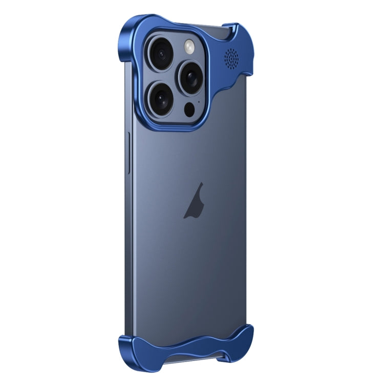 For iPhone 16 Pro Aromatherapy Alloy Frameless Phone Case(Blue) - iPhone 16 Pro Cases by buy2fix | Online Shopping UK | buy2fix