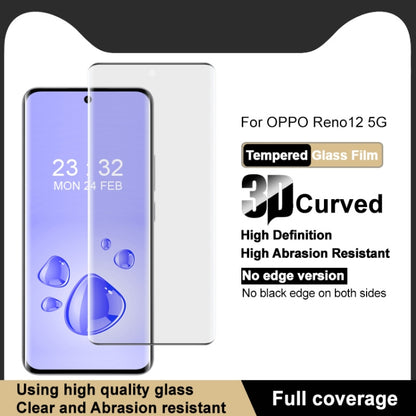 For OPPO Reno12 Global imak 3D Curved Full Screen Tempered Glass Film - Reno12 Tempered Glass by imak | Online Shopping UK | buy2fix