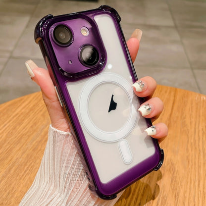 For iPhone 15 Plus Clear Acrylic + TPU MagSafe Magnetic Phone Case(Purple) - iPhone 15 Plus Cases by buy2fix | Online Shopping UK | buy2fix