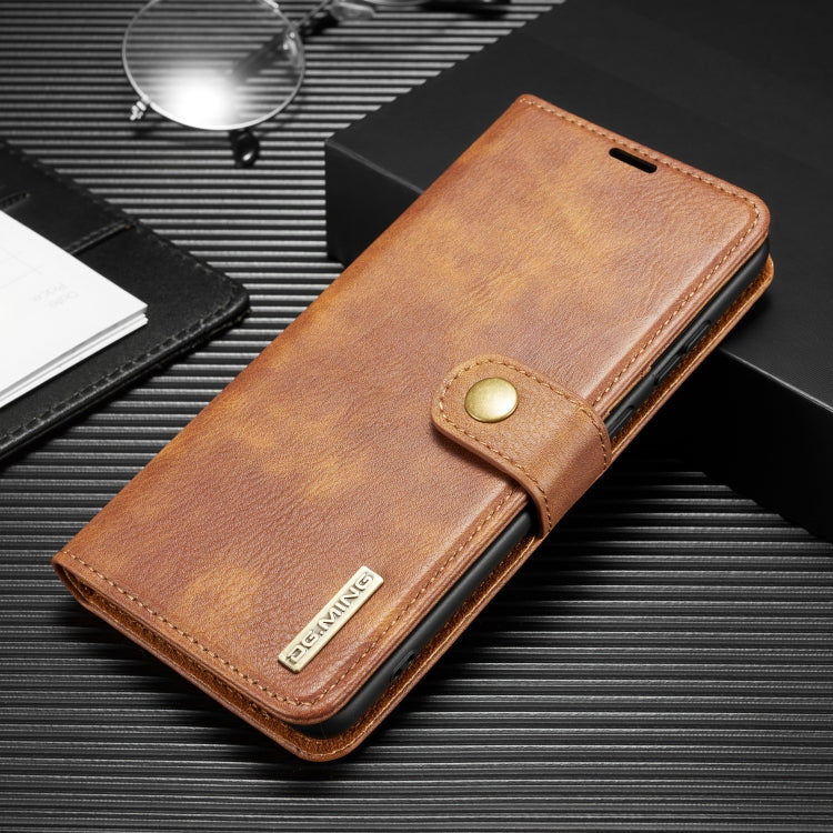 For Samsung Galaxy Note20 DG.MING Crazy Horse Texture Flip Detachable Magnetic Leather Case with Holder & Card Slots & Wallet(Brown) - Galaxy Note20 Cases by DG.MING | Online Shopping UK | buy2fix