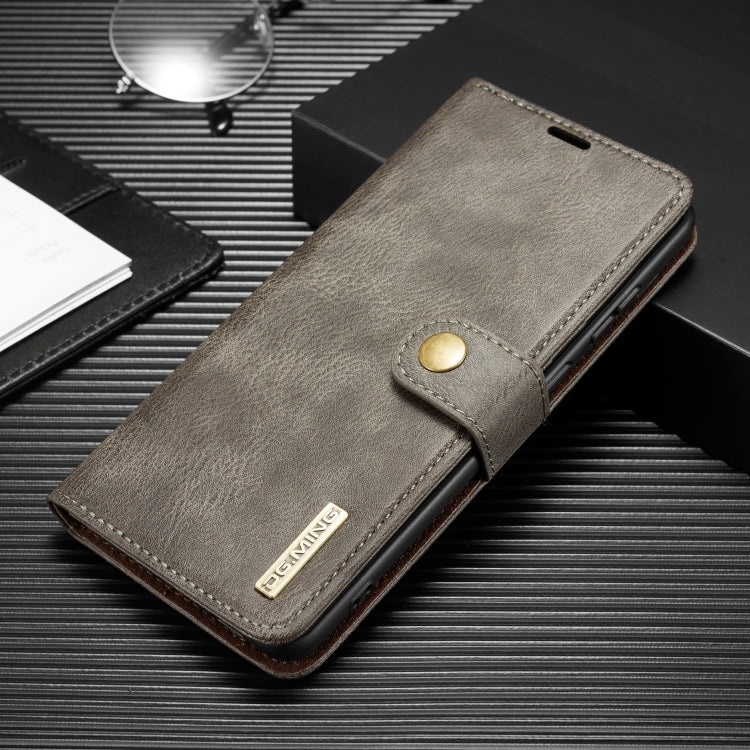 For Samsung Galaxy Note20 DG.MING Crazy Horse Texture Flip Detachable Magnetic Leather Case with Holder & Card Slots & Wallet(Gray) - Galaxy Note20 Cases by DG.MING | Online Shopping UK | buy2fix