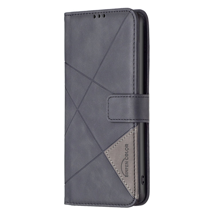 For Samsung Galaxy S25 Ultra 5G Magnetic Buckle Rhombus Texture Leather Phone Case(Black) - Galaxy S25 Ultra 5G Cases by buy2fix | Online Shopping UK | buy2fix