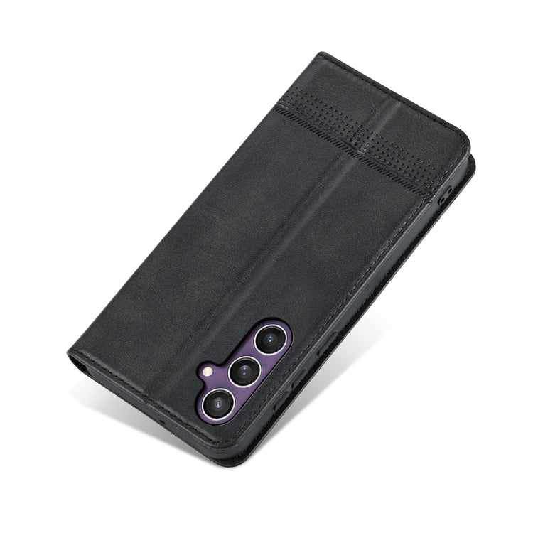 For Samsung Galaxy S24 FE 5G AZNS Magnetic Calf Texture Flip Leather Phone Case(Black) - Galaxy S24 FE 5G Cases by AZNS | Online Shopping UK | buy2fix