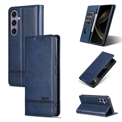 For Samsung Galaxy S25 5G AZNS Magnetic Calf Texture Flip Leather Phone Case(Dark Blue) - Galaxy S25 5G Cases by AZNS | Online Shopping UK | buy2fix