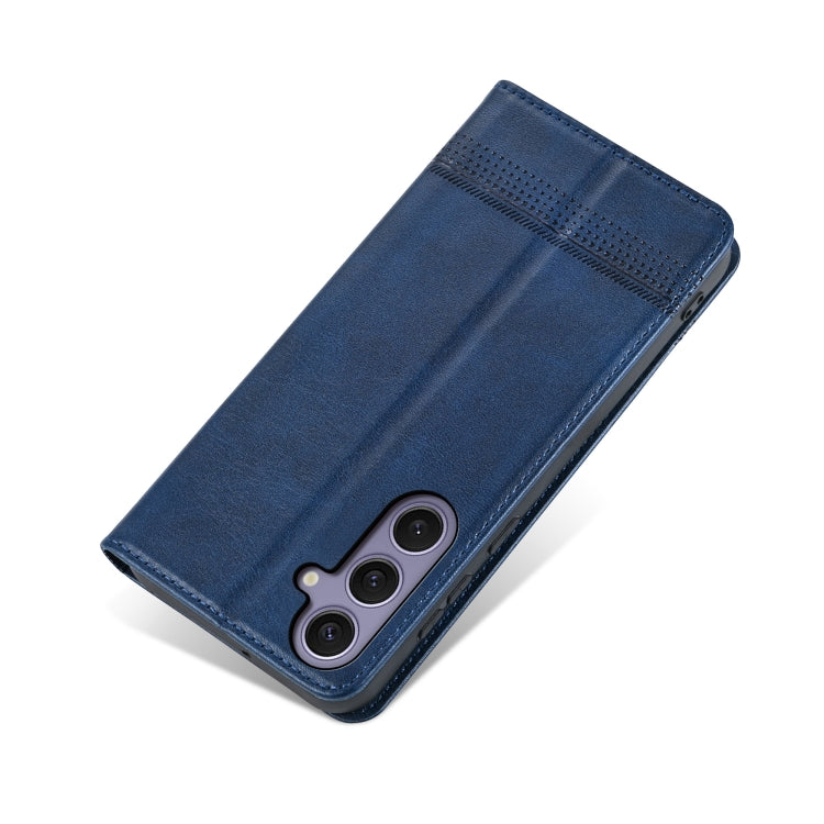 For Samsung Galaxy S25 5G AZNS Magnetic Calf Texture Flip Leather Phone Case(Dark Blue) - Galaxy S25 5G Cases by AZNS | Online Shopping UK | buy2fix