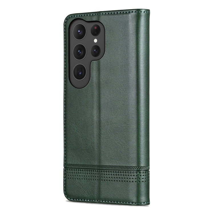 For Samsung Galaxy S25 Ultra 5G AZNS Magnetic Calf Texture Flip Leather Phone Case(Dark Green) - Galaxy S25 Ultra 5G Cases by AZNS | Online Shopping UK | buy2fix