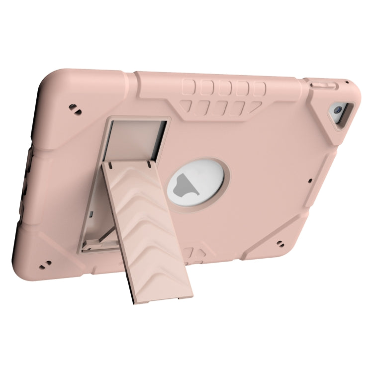 For iPad 10.2 2021 / 2020 / 2019 Armor Holder Silicone Hybrid PC Tablet Case(Rose Gold) - iPad 10.2 Cases by buy2fix | Online Shopping UK | buy2fix