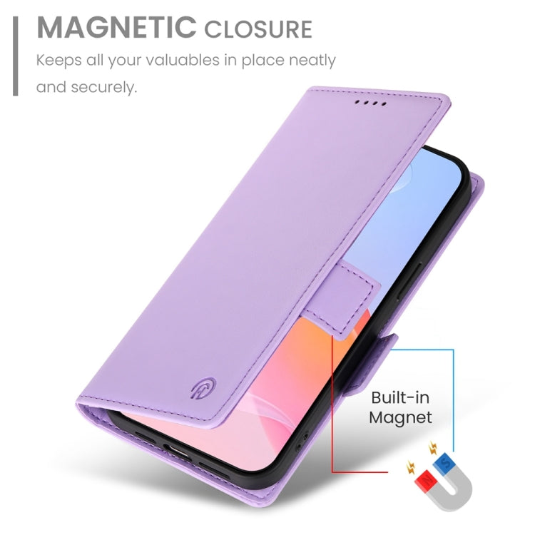 For iPhone 16 Pro Side Buckle Magnetic Frosted Leather Phone Case(Purple) - iPhone 16 Pro Cases by buy2fix | Online Shopping UK | buy2fix