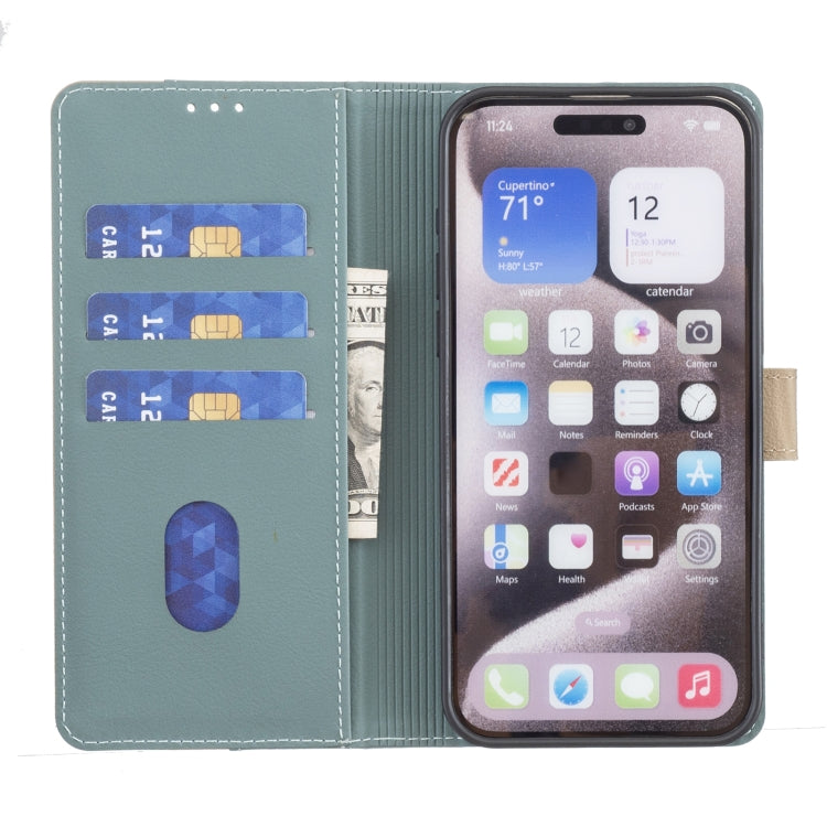 For iPhone 16 Pro Color Matching RFID Anti-theft Leather Phone Case(Green) - iPhone 16 Pro Cases by buy2fix | Online Shopping UK | buy2fix