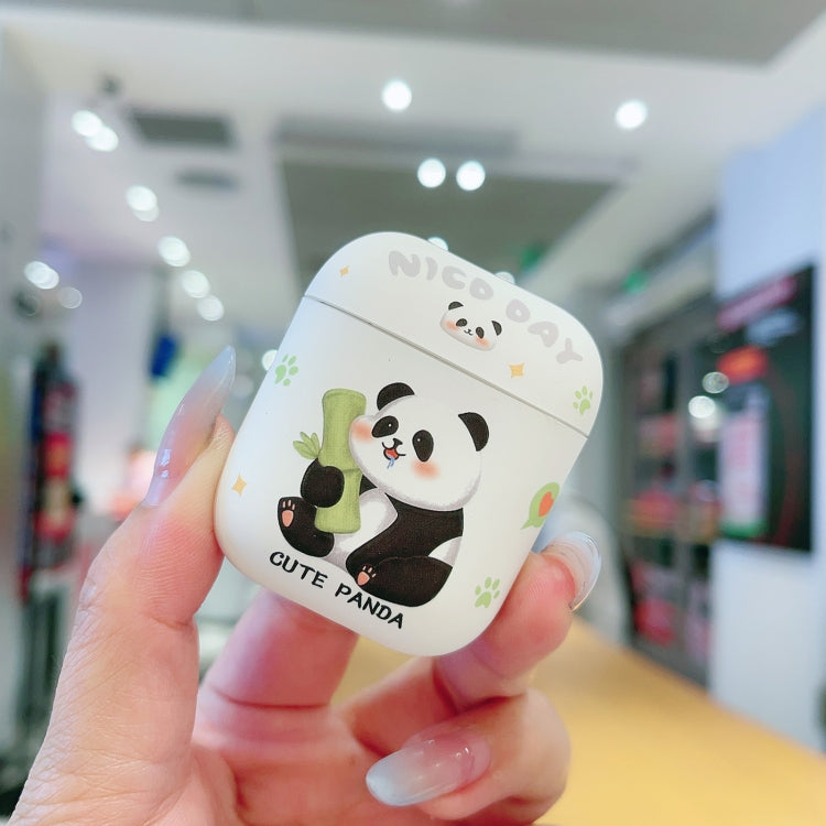 For AirPods 2 / 1 Panda Pattern Earbuds Box Frosted TPU Case(Cute Panda) - For AirPods 1/2 by buy2fix | Online Shopping UK | buy2fix