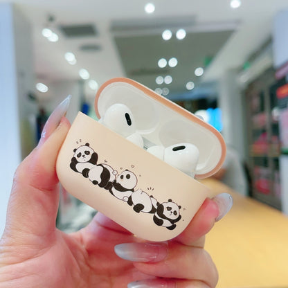 For AirPods Pro 2 Panda Pattern Earbuds Box Frosted TPU Case(Panda Family) - For AirPods Pro 2 by buy2fix | Online Shopping UK | buy2fix