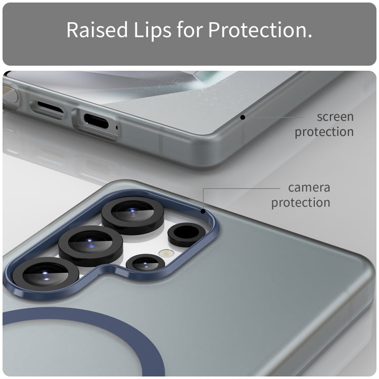 For Samsung Galaxy S25 Ultra MagSafe Frosted Translucent TPU + PC Full Coverage Phone Case(Dark Blue) - Galaxy S25 Ultra 5G Cases by buy2fix | Online Shopping UK | buy2fix