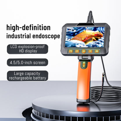 T27 5 inch IPS Color Screen 5.5mm Single Camera Handheld Hard Cable HD Industrial Endoscope, Length:2m(Orange Black) -  by buy2fix | Online Shopping UK | buy2fix