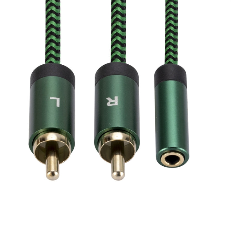 3.5mm Female to 2 RCA Male Audio Cable Amplifier Connector, Length:1m(Green) - RCA Cable by buy2fix | Online Shopping UK | buy2fix