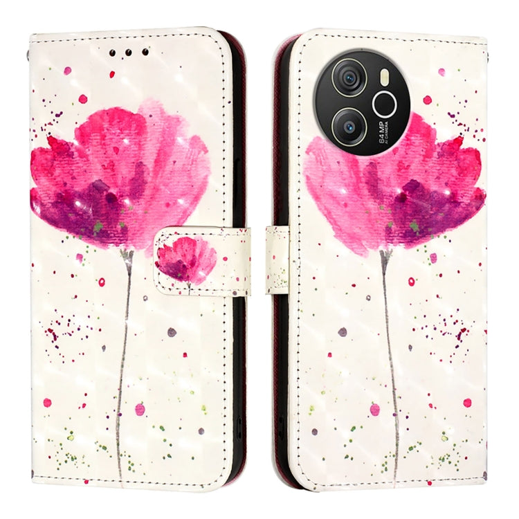 For Blackview Shark 8 3D Painting Horizontal Flip Leather Phone Case(Flower) - More Brand by buy2fix | Online Shopping UK | buy2fix