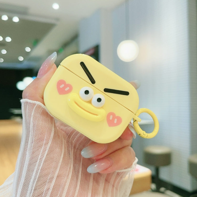 For AirPods Pro 2 Fresh 3D Emoji Pattern Skin Feel Earbuds Box PC Case(Yellow) - For AirPods Pro 2 by buy2fix | Online Shopping UK | buy2fix