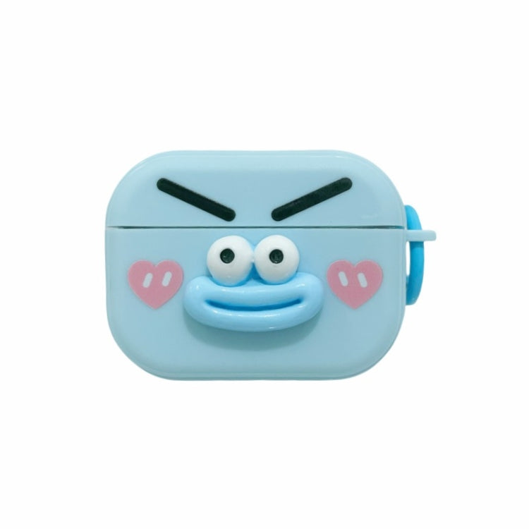 For AirPods Pro Fresh 3D Emoji Pattern Skin Feel Earbuds Box PC Case(Blue) - For AirPods Pro by buy2fix | Online Shopping UK | buy2fix