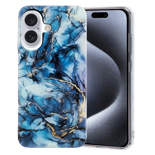 For iPhone 16 Plus IMD Marble TPU Phone Case(Grey) - iPhone 16 Plus Cases by buy2fix | Online Shopping UK | buy2fix