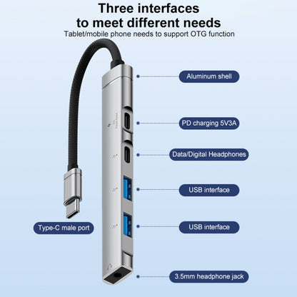 5 in 1 USB-C / Type-C Interface Multi-function HUB Adapter(Grey) - USB HUB by buy2fix | Online Shopping UK | buy2fix