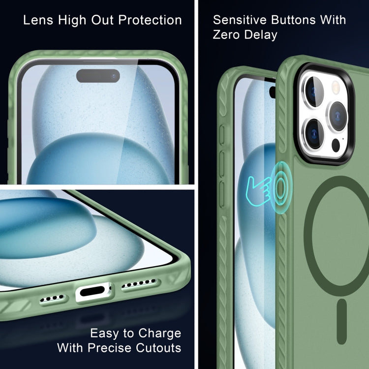 For iPhone 15 Plus Skin Feel Airbag Shockproof MagSafe Phone Case(Green) - iPhone 15 Plus Cases by buy2fix | Online Shopping UK | buy2fix