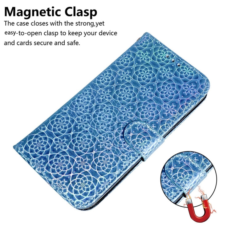 For Samsung Galaxy S25+ 5G Colorful Magnetic Buckle Leather Phone Case(Blue) - Galaxy S25+ 5G Cases by buy2fix | Online Shopping UK | buy2fix