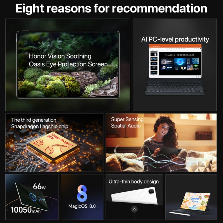 Honor MagicPad2 WiFi Tablet PC, 8GB+256GB, 12.3 inch MagicOS 8.0.1 Qualcomm Snapdragon 8s Gen 3 Octa Core(Black) - Huawei by Huawei | Online Shopping UK | buy2fix