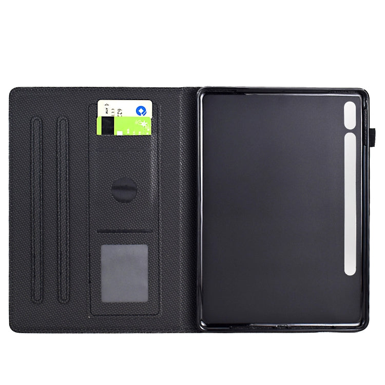 For Samsung Galaxy Tab S9 / S9 FE Solid Color Fiber Texture Smart Tablet Leather Case(Black) - Galaxy Tab S9 Cases by buy2fix | Online Shopping UK | buy2fix