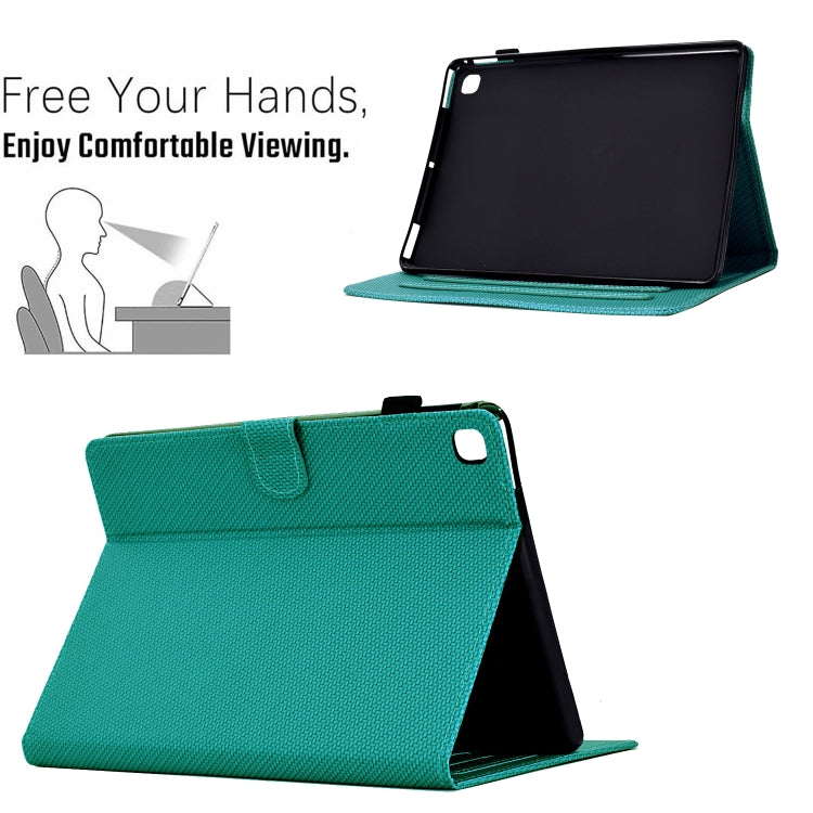 For Samsung Galaxy Tab A7 Lite Solid Color Fiber Texture Smart Tablet Leather Case(Lake Green) - Tab A7 Lite T220 / T225 by buy2fix | Online Shopping UK | buy2fix