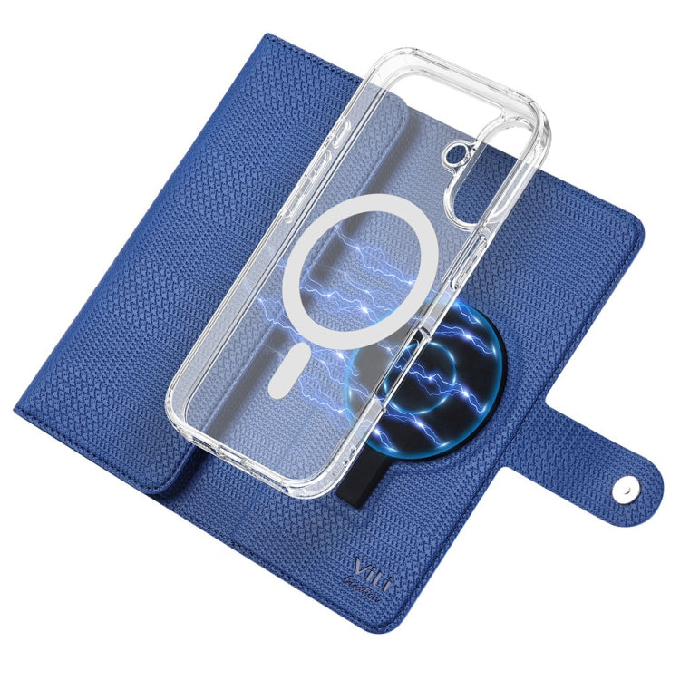 For iPhone 16 Pro Max ViLi GHA-C Series RFID MagSafe Magnetic Flip Leather Phone Case(Blue) - iPhone 16 Pro Max Cases by ViLi | Online Shopping UK | buy2fix