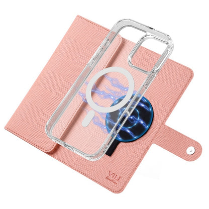 For iPhone 16 ViLi GHB-C Series RFID MagSafe Magnetic Flip Leather Phone Case(Pink) - iPhone 16 Cases by ViLi | Online Shopping UK | buy2fix